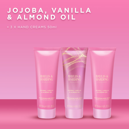 Baylis & Harding dárková sada, Jojoba, Vanilla & Almond Oil Luxury Hand Treats Set, 3ks