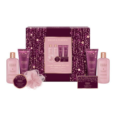Baylis & Harding dárková sada, Wild Cherry & Vanilla Luxury Pamper Gift Set, 7ks