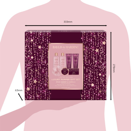 Baylis & Harding dárková sada, Wild Cherry & Vanilla Luxury Pamper Gift Set, 7ks