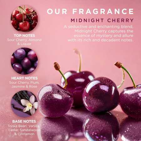 Baylis & Harding dárková sada, Wild Cherry & Vanilla Gift Wrapped Candlelit Bathing, 4ks
