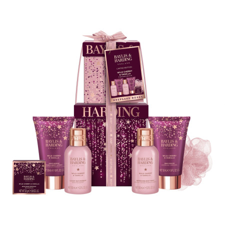 Baylis & Harding dárková sada, Wild Cherry & Vanilla Luxury Pamper Present Gift Set, 6ks