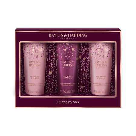 Baylis & Harding dárková sada, Wild Cherry & Vanilla Luxury Hand Treats Gift Set, 3x50ml