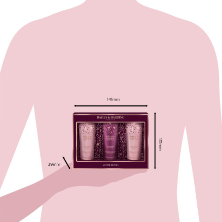 Baylis & Harding dárková sada, Wild Cherry & Vanilla Luxury Hand Treats Gift Set, 3x50ml