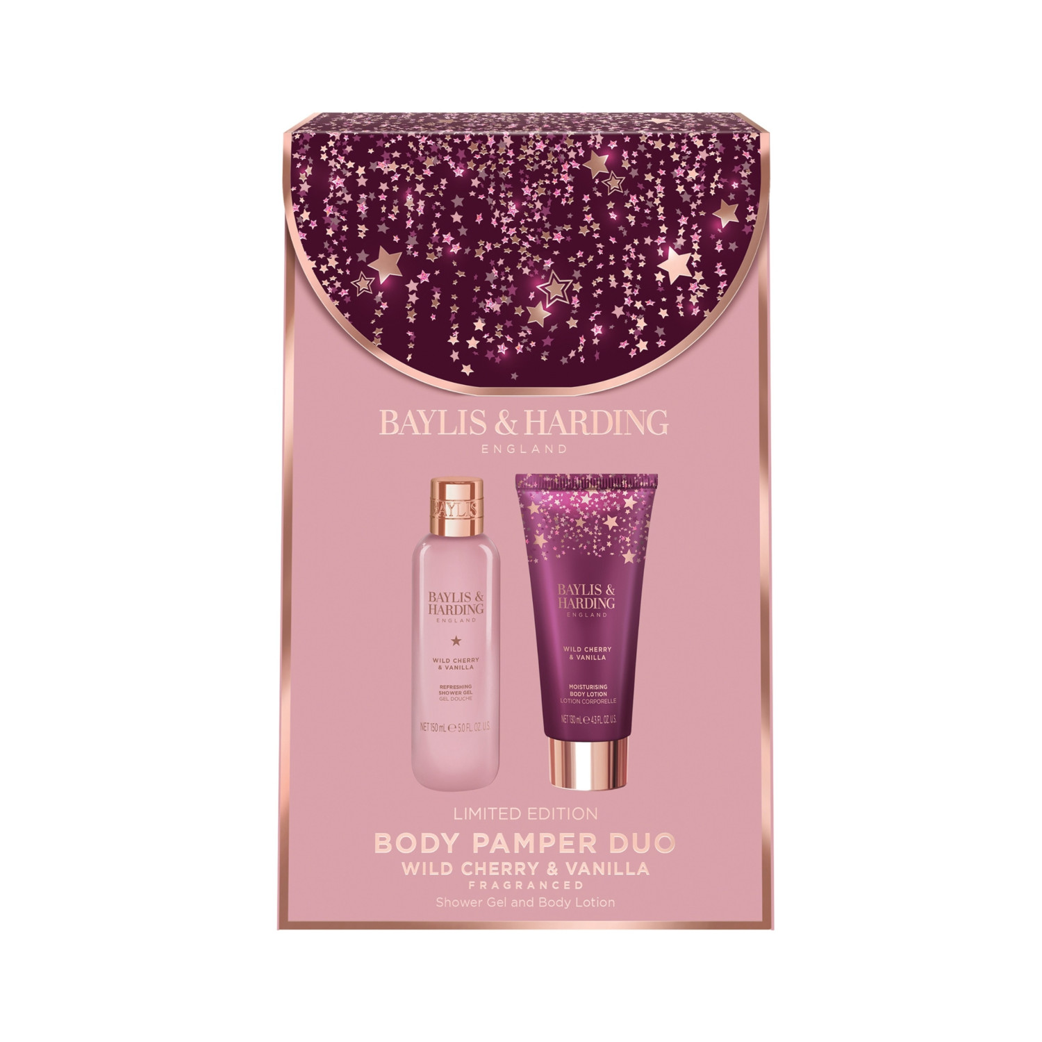 Baylis & Harding dárková sada, Wild Cherry & Vanilla Luxury Body Pamper Duo Gift Set, 2ks