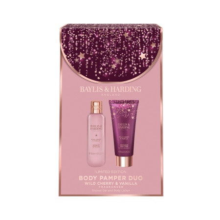 Baylis & Harding dárková sada, Wild Cherry & Vanilla Luxury Body Pamper Duo Gift Set, 2ks