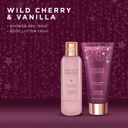 Baylis & Harding dárková sada, Wild Cherry & Vanilla Luxury Body Pamper Duo Gift Set, 2ks