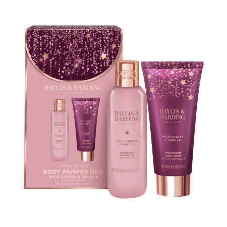 Baylis & Harding dárková sada, Wild Cherry & Vanilla Luxury Body Pamper Duo Gift Set, 2ks