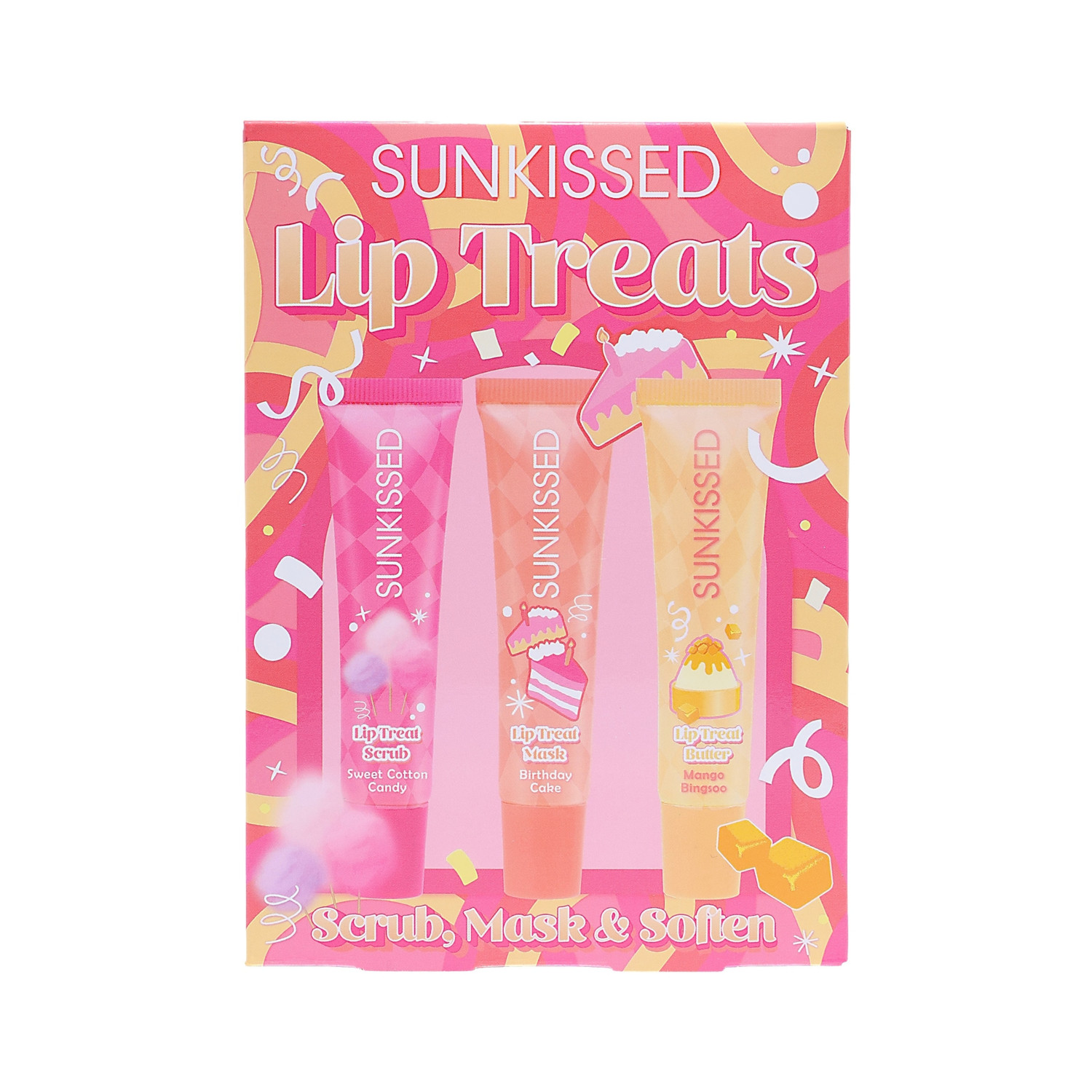 Sunkissed dárková sada na rty Scrub & Maska & Balzám na rty, Lip Treats, 3ks
