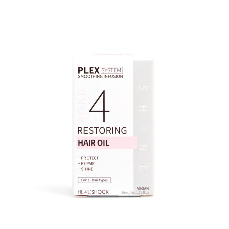 Headshock obnovující olej na vlasy pro všechny typy vlasů, Plex System Bond 4, 30ml
