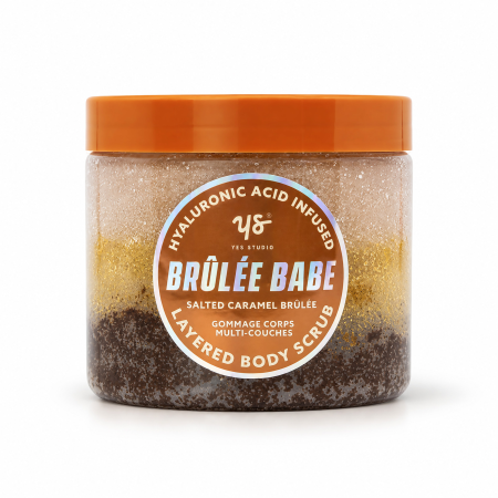 Yes Studio pečující tělový peeling, Layered Body Scrub, Salted Caramel Brulee, 700g