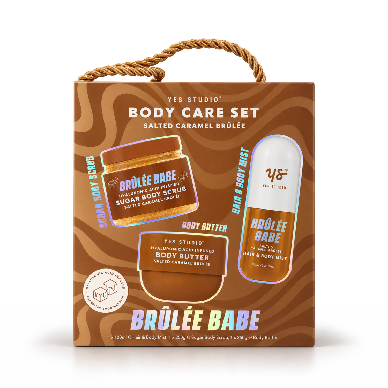 Yes Studio dárková sada Salted Caramel Brulee Body Care Set, 3ks