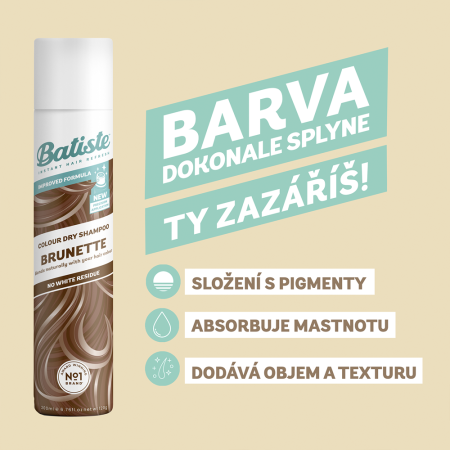 Batiste suchý šampon pro středně hnědé vlasy, 200ml 